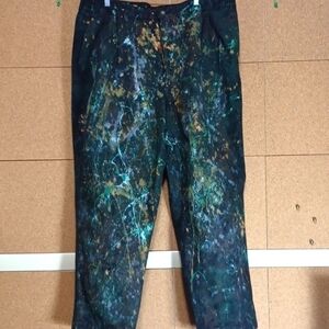 SLICK-BUD FASHIONS slacks size 44X30 in a beautiful one of a kind custom painted